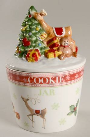 Christmas Jubilee Cookie Jar & Lid