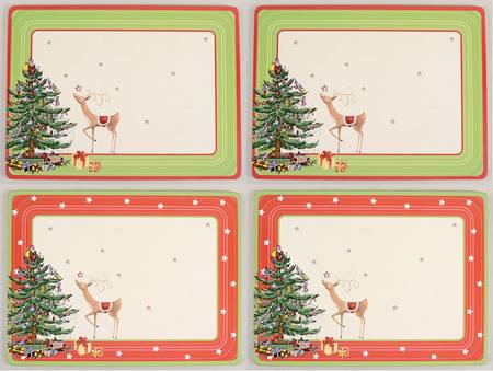 Christmas Jubilee Corkboard Placemat - Set of 4 (2 each Motif 1 & 2)