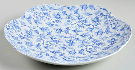 Rosebud Chintz Blue 11" Scalloped Bowl