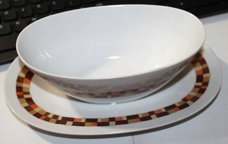 Terrazo Gravy Boat with Attached Underplate