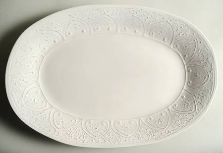 SWZ8 White 18" Oval Serving Platter