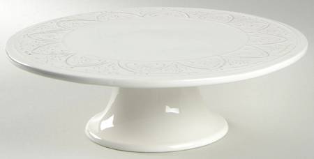 SWZ8 White 12" Diameter Pedestal Cake Stand
