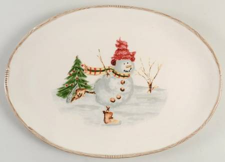 Christmas Twig 16" Oval Serving Platter