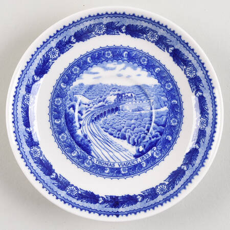 Baltimore and Ohio Railroad Blue Saucer for Flat Cup