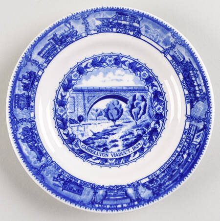 Baltimore and Ohio Railroad Blue Bread & Butter Plate