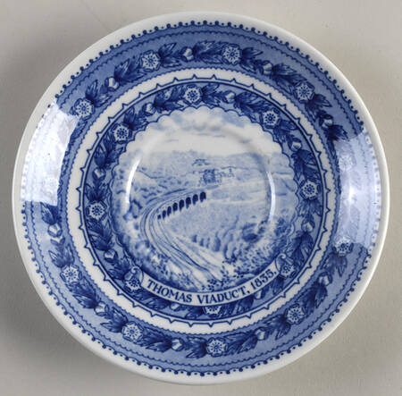 Baltimore and Ohio Railroad Blue Saucer for Flat Cup