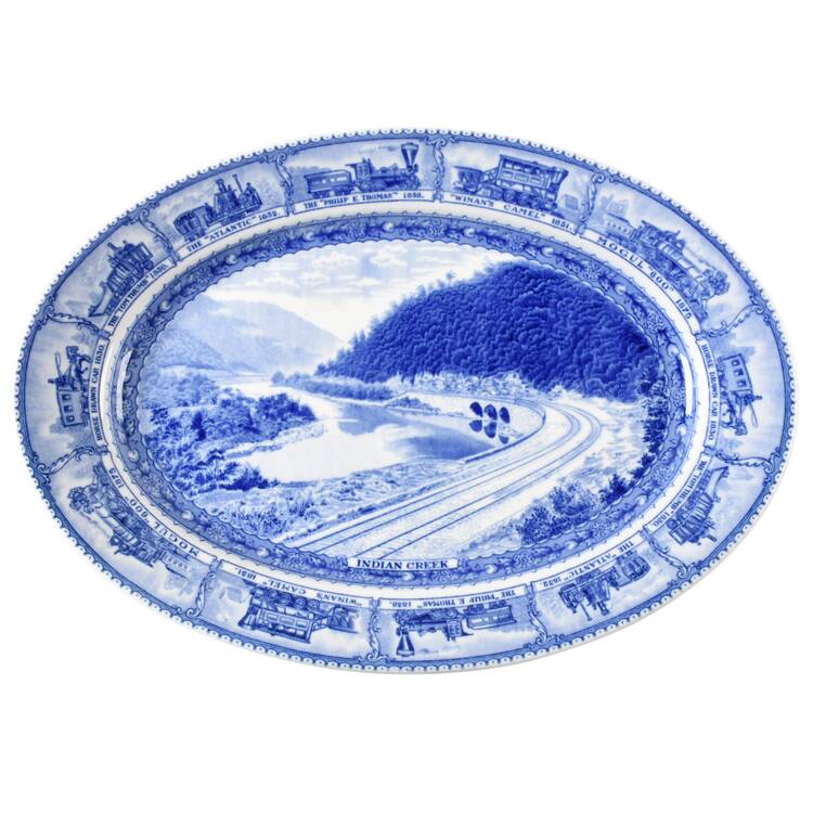 Baltimore and Ohio Railroad Blue 15" Oval Serving Platter