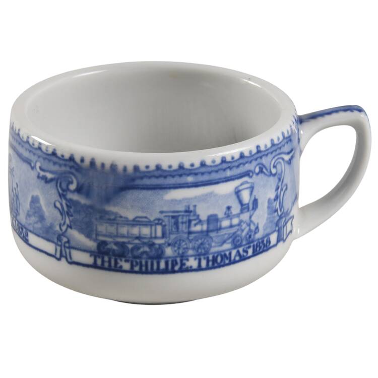 Baltimore and Ohio Railroad Blue Flat Demitasse Cup