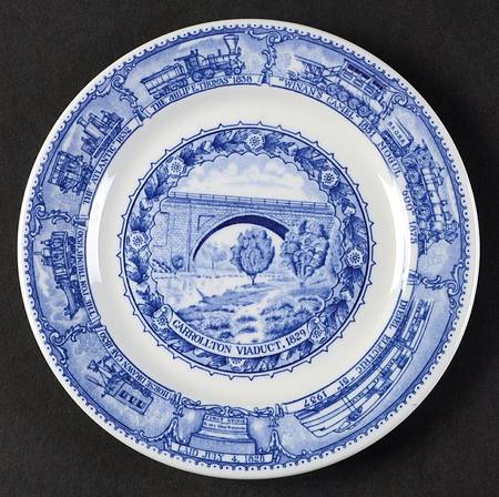 Baltimore and Ohio Railroad Blue Bread & Butter Plate
