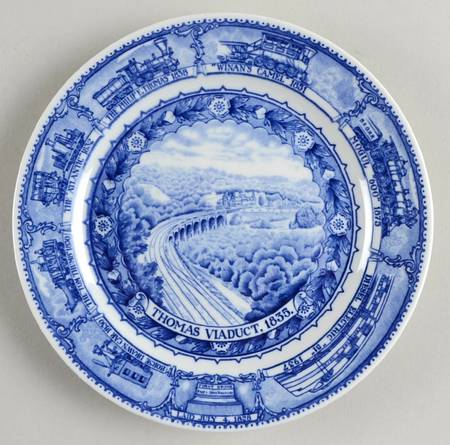 Baltimore and Ohio Railroad Blue Bread & Butter Plate