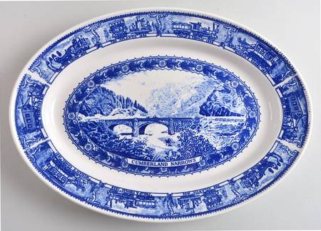 Baltimore and Ohio Railroad Blue 12" Oval Serving Platter