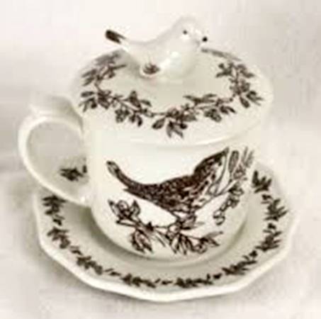 Bird Toile Brown by Sadek