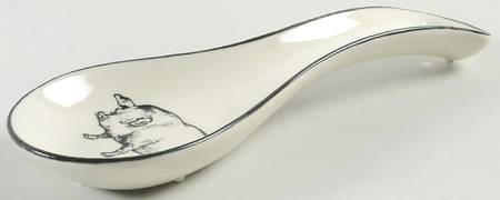 Barnyard Toile Farm Spoon Rest/Holder (Holds 1 Spoon)