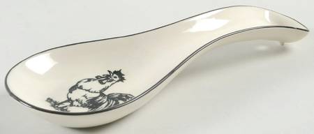 Barnyard Toile Farm Spoon Rest/Holder (Holds 1 Spoon)
