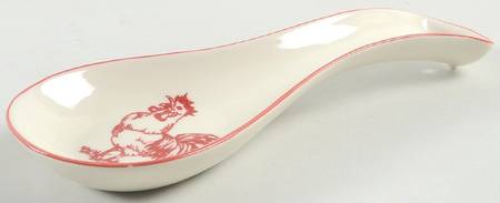 Barnyard Toile Farm Spoon Rest/Holder (Holds 1 Spoon)
