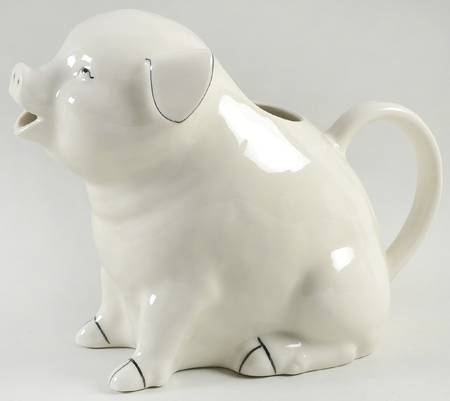 Barnyard Toile Farm Figural Pitcher
