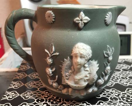Green Bisque Giftware Creamer
