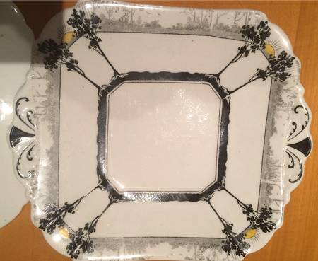 Trees and Sunset Square Cake Plate