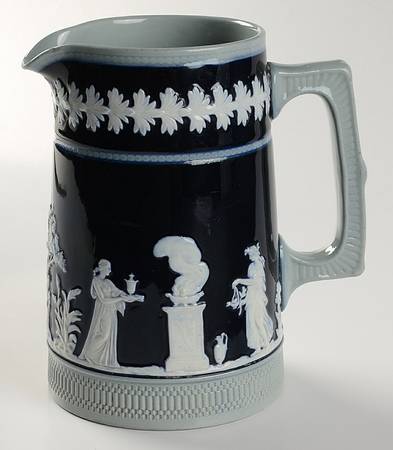 Sprigged Ware, Dark Blue 24 Oz Jug