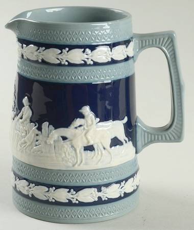 Sprigged Ware, Dark Blue 16 Oz Jug
