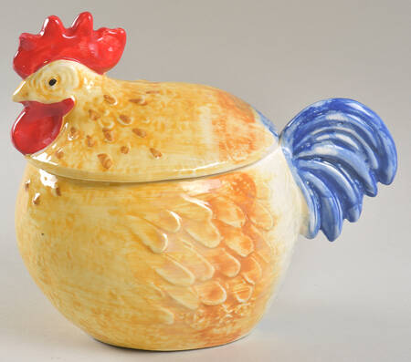 Jacques Pepin Figural Serving Bowl & Lid