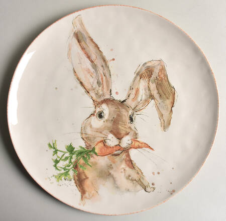 Easter Bunny 14" Chop Plate (Round Platter)