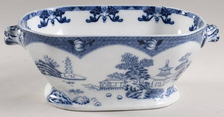 LANDSCAPE FLOW BLUE Tureen No Lid