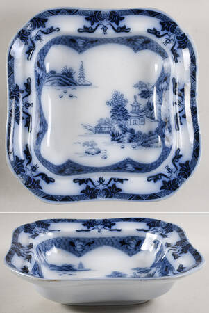 LANDSCAPE FLOW BLUE Square Vegetable No Lid by Spode