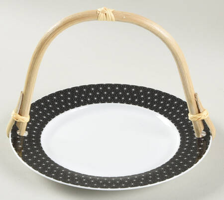 Retrospect 5 3/8"-5 5/8" Bamboo Handled Serving Plate  HC