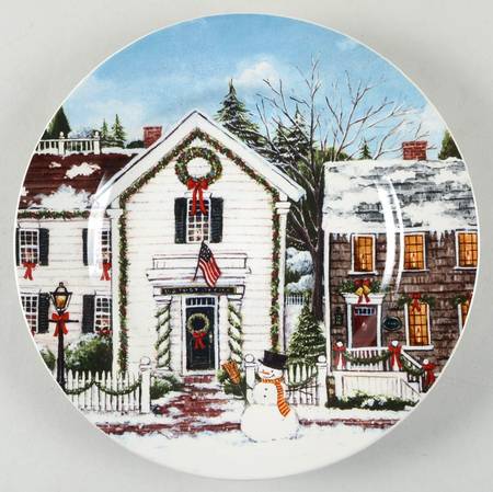 Christmas Village Salad Plate