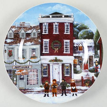 Christmas Village Salad Plate