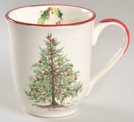 Holly and Pine (Holly Spray Border) Mug by Sur La Table