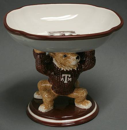 Texas A&M Footed Figural Candy Bowl
