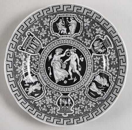 Greek Black (Scalloped) Bread & Butter Plate
