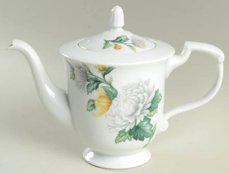 Chrysanthemum (Coupe, No Trim) Teapot & Lid