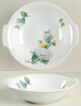 Chrysanthemum (Coupe, No Trim) 9" Round Vegetable Bowl