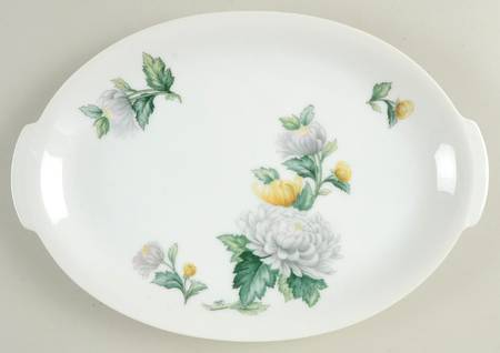 Chrysanthemum (Coupe, No Trim) 12" Oval Serving Platter