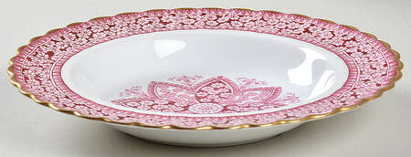 Primrose Rose (Luster Trim) Large Rim Soup Bowl