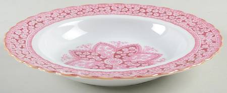 Primrose Rose (Luster Trim) Rim Soup Bowl