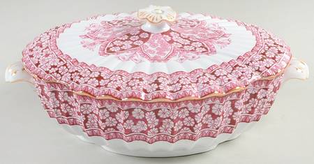 Primrose Rose (Luster Trim) Round Covered Vegetable