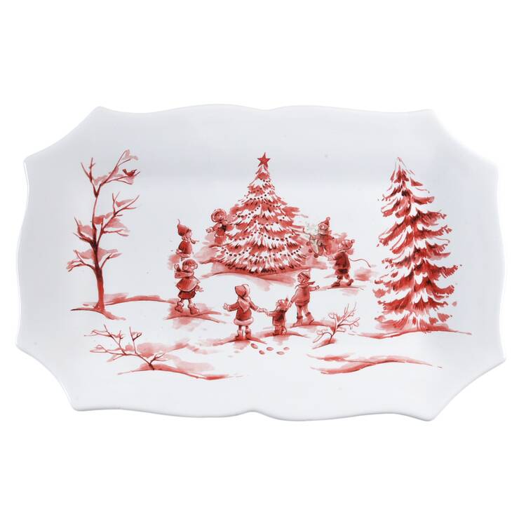 Snowy Lane 14" Rectangular Serving Platter