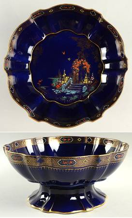 Archway of Roses (Blue Background) Large Fruit Bowl