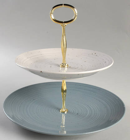 Siterra Artist's Blend 6 5/8"-10"  2 Tiered Serving Tray (Dp, Sp) HC