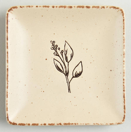 Spring Bird Square Appetizer Plate