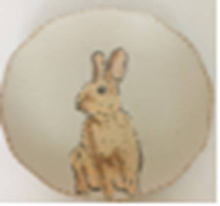 Cream Floral Bunny Salad Plate