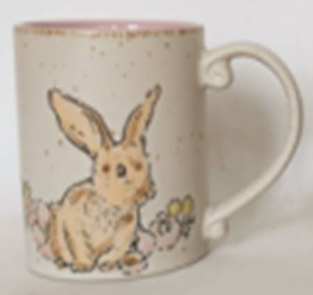 Cream Floral Bunny Mug