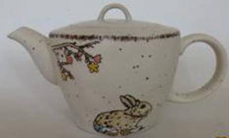 Easter Butterfly Bunny Teapot & Lid