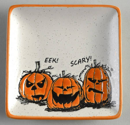 Pumpkin Ink Square Appetizer Plate