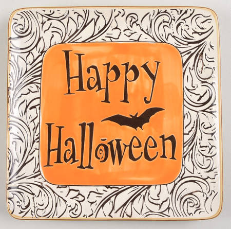 Spooky Night Square Salad/Dessert Plate
