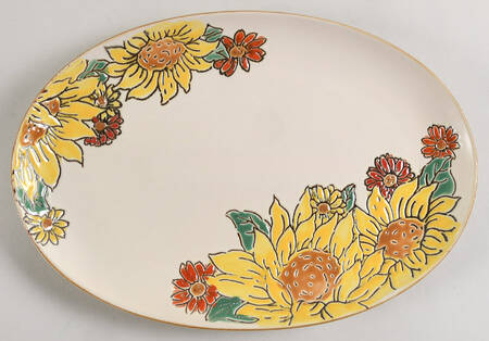Brandywine Sunflower 12" Oval Serving Platter